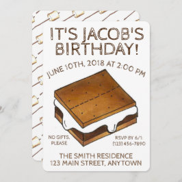 Campfire S mres Marshmallow Smores Födelsedagsfest Inbjudningar