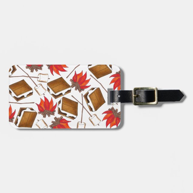 Campfire S mres Rosted Marshmallow Camp Fire Bagagebricka (Horisontell Framsida)