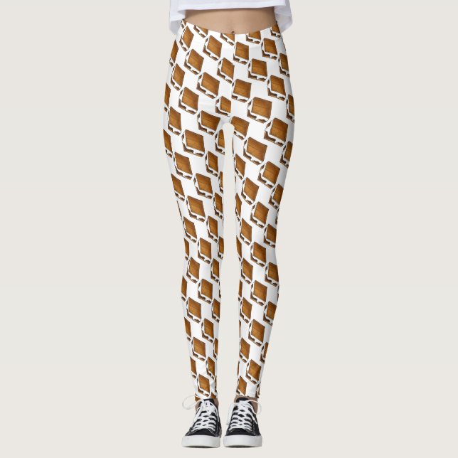 Campfire S mres Tosted Marshmallow S'more Camp Leggings (Framsida)