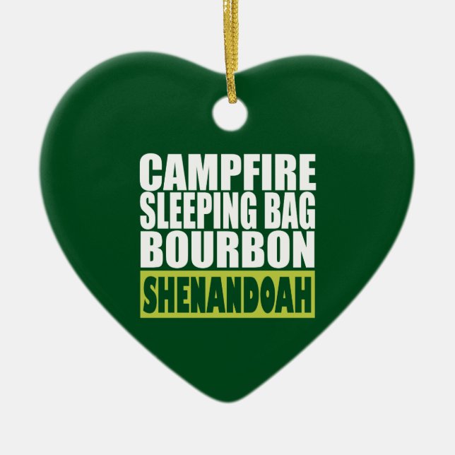 Campfire Sleeping Bag Bourbon Shenandoah Julgransprydnad Keramik (Framsidan)