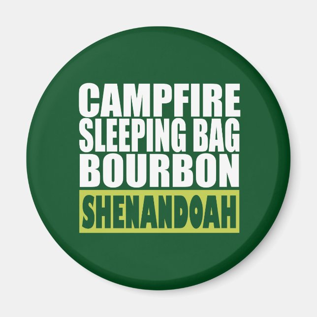 Campfire Sleeping Bag Bourbon Shenandoah Magnet (Framsidan)