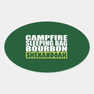 Campfire Sleeping Bag Bourbon Shenandoah Ovalt Klistermärke