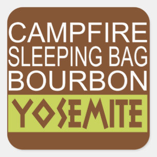 Campfire Sleeping Bag Bourbon Yosemite Fyrkantigt Klistermärke