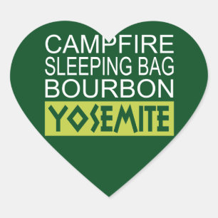 Campfire Sleeping Bag Bourbon Yosemite Hjärtformat Klistermärke