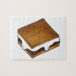 Campfire Smores Marshmallow Camp Smore Puzzle Pussel<br><div class="desc">Med en originalmarkör illustrerar en utsökt campfire-mres-behandling gjord med graham crackers, mjölk-choklad och rostade marshmallow.</div>