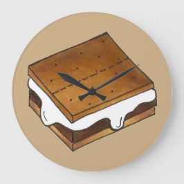 Campfire Smores Summer Camping S Mores Stor Klocka