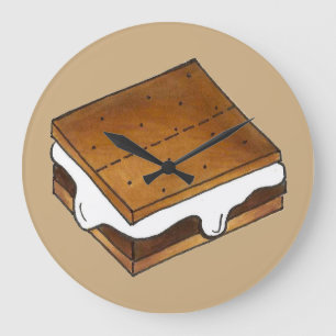 Campfire Smores Summer Camping S Mores Stor Klocka