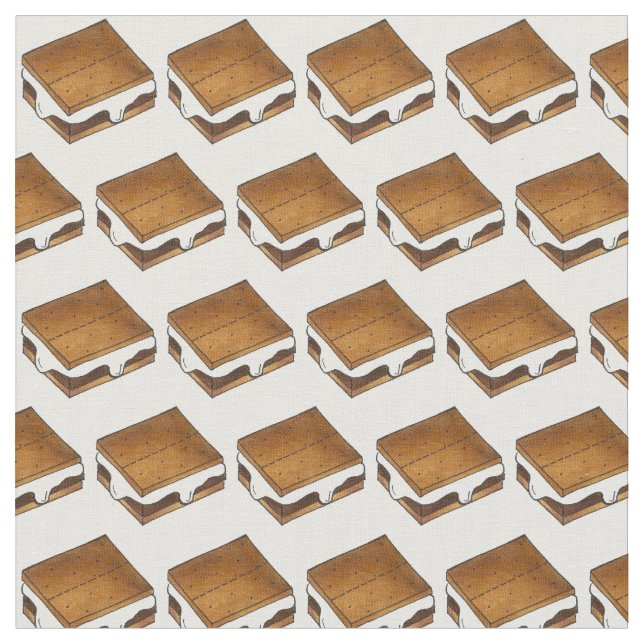Campfire Smores Tosted Marshmallow S'mores Fabric Tyg (Närbild)