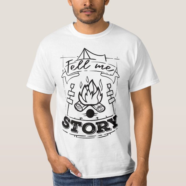 Campfire Story Teller Camping Gift T Shirt (Framsida)