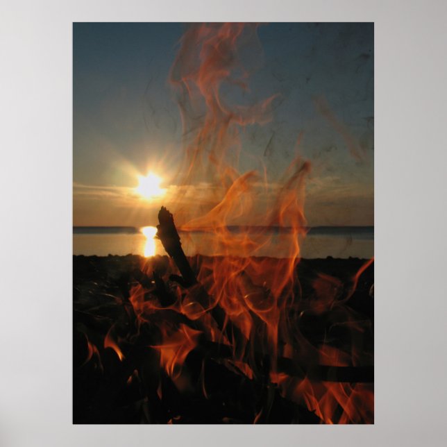 Campfire Sunset at Calumet Waterworks Poster (Framsidan)