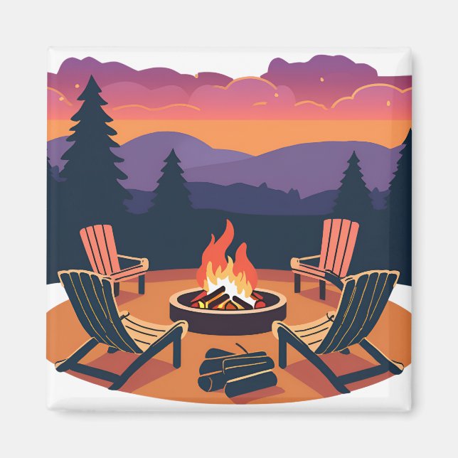 Campfire Sunset Magnet (Framsidan)