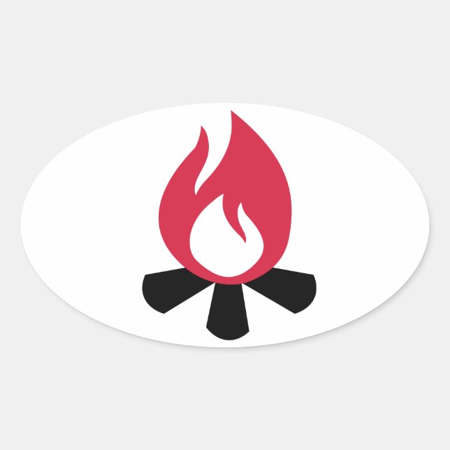 Campfire-symbol Ovalt Klistermärke (Framsida)