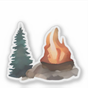 Campfire under Gräs Klistermärken