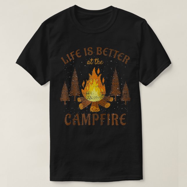 Campfire Zip är ett bättre liv  T Shirt (Design framsida)