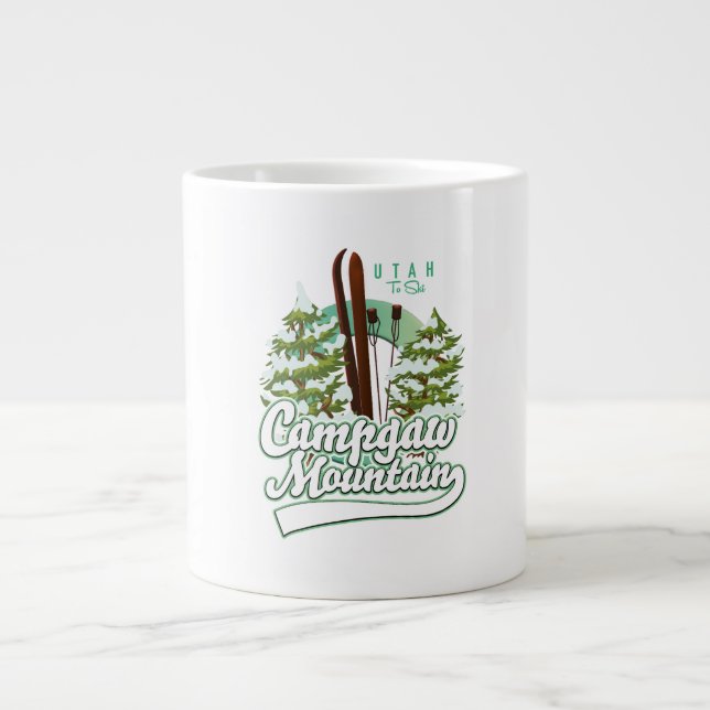 Campgaw Mountain Utah Ski logotyp Jumbo Mugg (Framsidan)