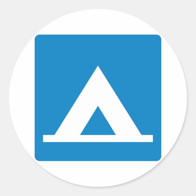 Campground Highway-tecken Runt Klistermärke (Framsida)