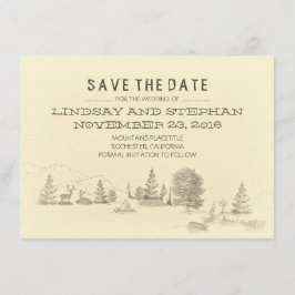 Campground Illustration Camping Save the DATE Card Spara Datumet