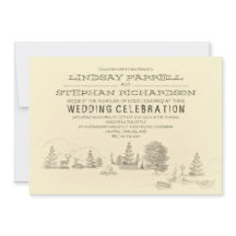 Campground Illustration Camping Wedding-inbjudan