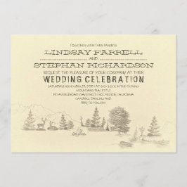 Campground Illustration Camping Wedding-inbjudan Inbjudningar