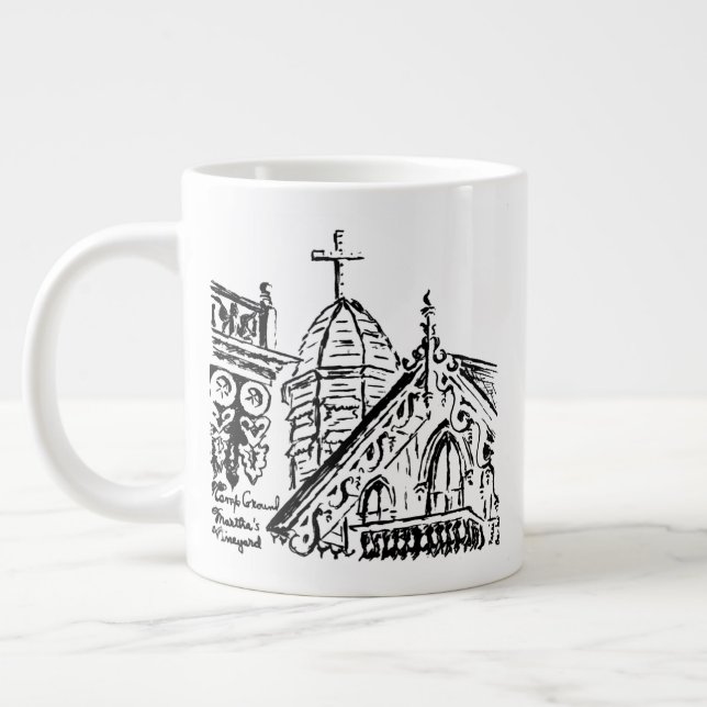 Campground Motif av Babbie - Martha's Vineyard Jumbo Mugg (Vänster)