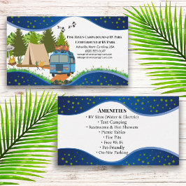 Campground RV Park Rustic Outdoor Nature Design Visitkort