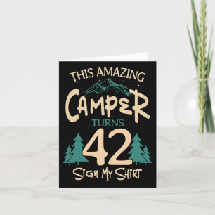 Camping 42:a födelsedag Camper Party Campfire Tält Kort