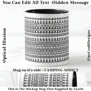 Camping Addict Gömt Message Funny Novelty 111B Mugg