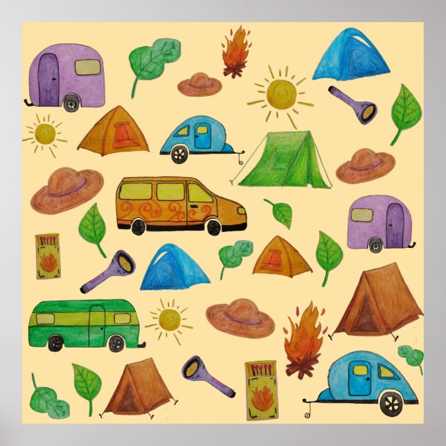 Camping adventure poster (Framsidan)