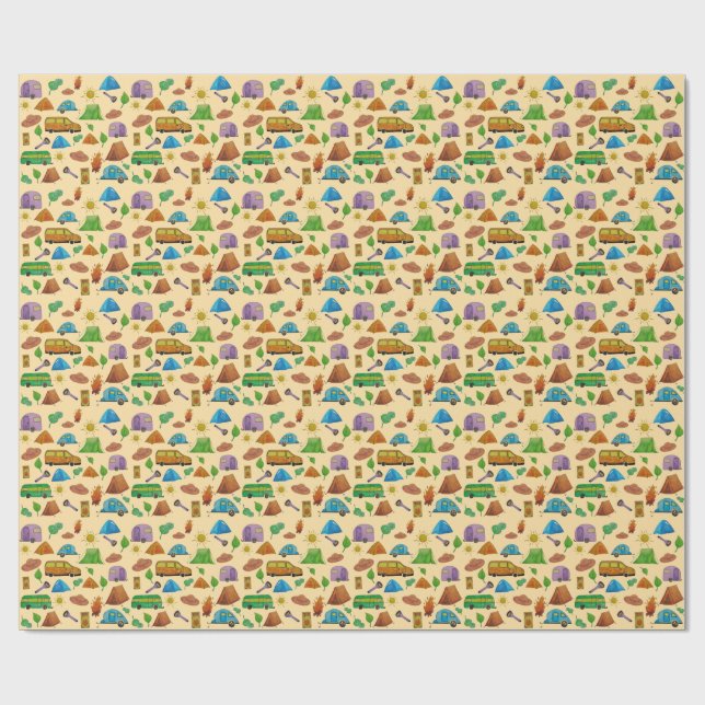 Camping adventure presentpapper (Platt)