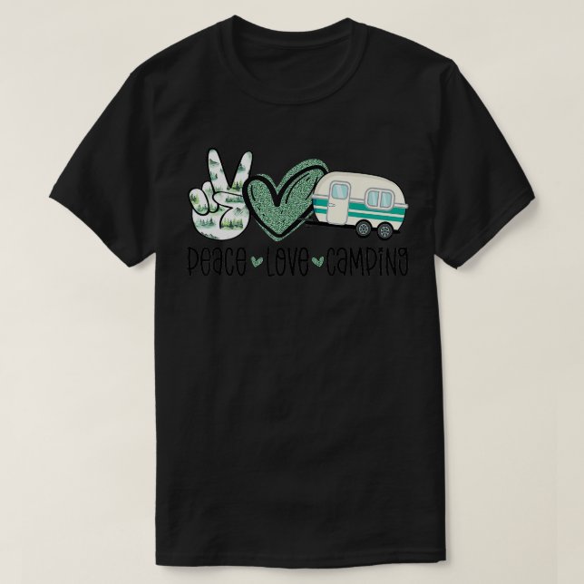 Camping Älskare Camper Äventyr bergsgrus T Shirt (Design framsida)
