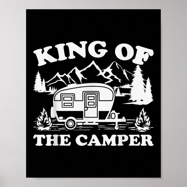 Camping Älskare Camper Van Kung i lägret Poster (Framsidan)