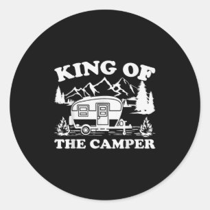 Camping Älskare Camper Van Kung i lägret Runt Klistermärke