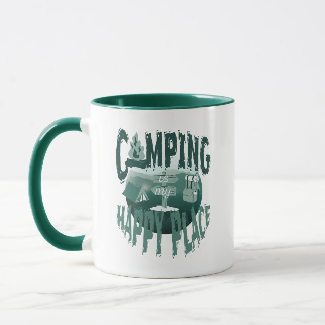Camping älskare mugg - Camping är min lyckliga pla (Vänster)