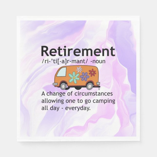 Camping Älskare Pension Definition Funny Pappersservett (Framsidan)