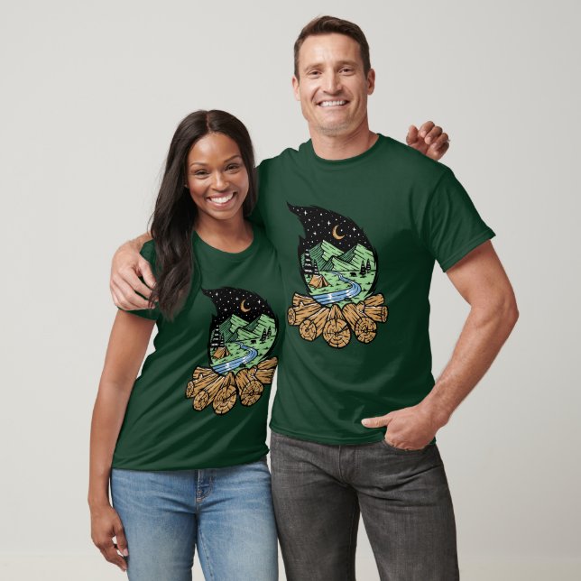 Camping Älskare Utomhusäventyr Läggereld Estetik T Shirt (Unisex)
