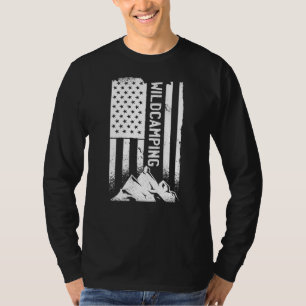 Camping American Flagga Patriotic 5th Wheel Camper T Shirt