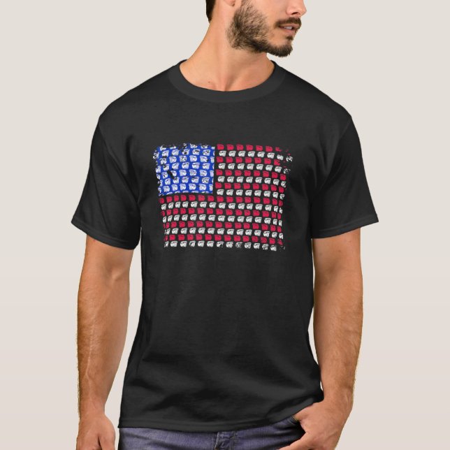 Camping American Flagga Rv Camper Patriotic Summer T Shirt (Framsida)