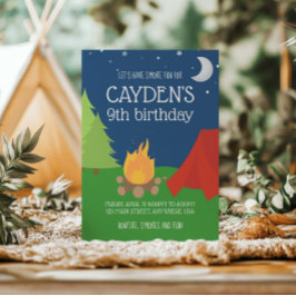 Camping and S'mores Birthday Inbjudan