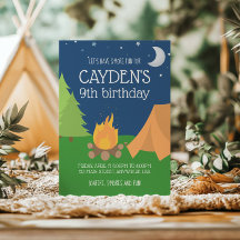 Camping and S'mores Birthday Inbjudan