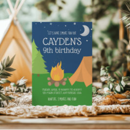 Camping and S'mores Birthday Inbjudan