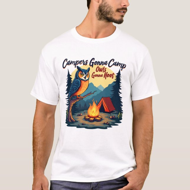 Camping Animal Funny T-shirt (Framsida)