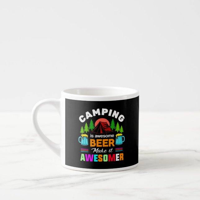 Camping är Awesome Beer Makeit Awesomer-67357 Espressomugg (Vänster)