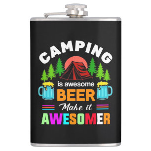Camping är Awesome Beer Makeit Awesomer-67357 Fickplunta
