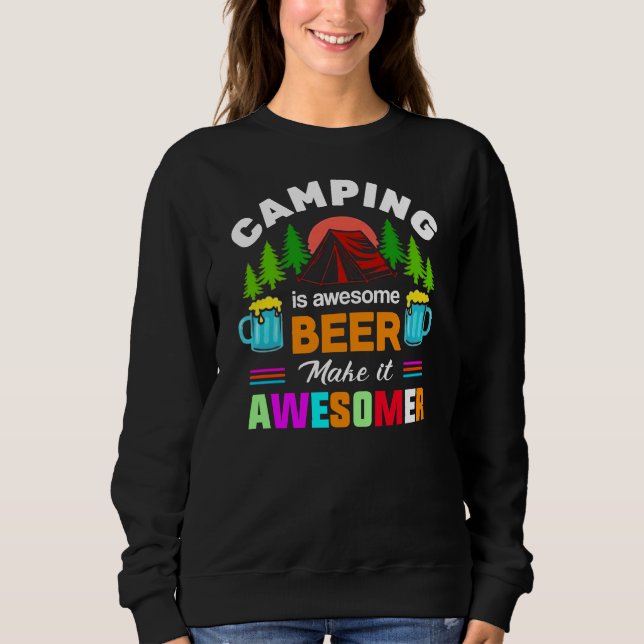 Camping är fantastisk öl Gör det ännu bättre-67357 T Shirt (Framsida)