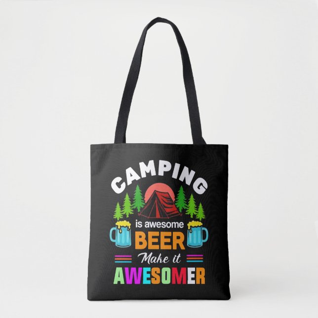 Camping är fantastisk öl Gör det ännu bättre-67357 Tygkasse (Framsida)