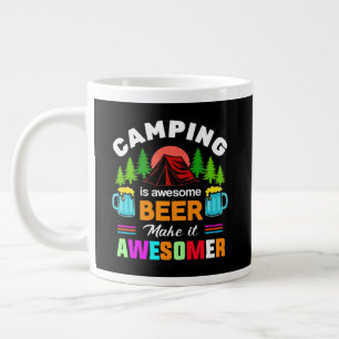 Camping är fantastisk öl gör det fantastiskare-673 jumbo mugg