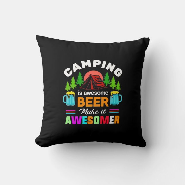 Camping är fantastisk öl Gör det fantastiskare-673 Kudde (Framsida)