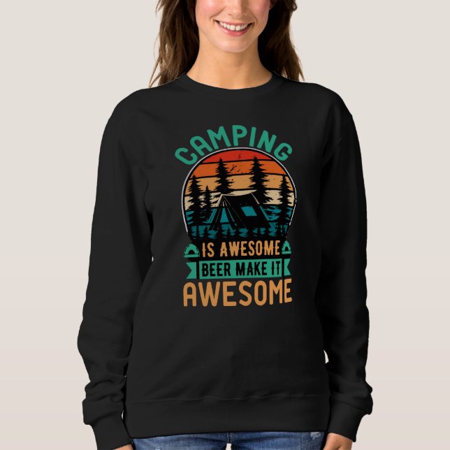 Camping är fantastisk öl gör det fantastiskt t shirt (Framsida)
