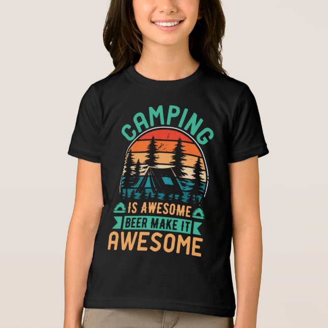 Camping är fantastisk öl gör det fantastiskt t shirt (Framsida)