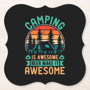 Camping är fantastiskt öl gör det fantastiskt underlägg papper